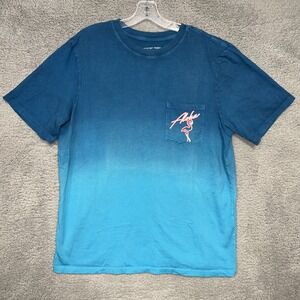 Chubbies Performance T Shirt Mens Sz L Blue 2-Side Aloha Flamingo‎ Pocket Tee